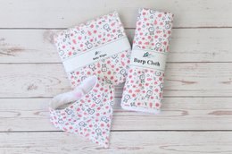 Nyt babygavesæt, økogavesæt, babyhagesmæk, genanvendelige babyservietter, bøvseklud, ny mor-gave, driblesmæk
