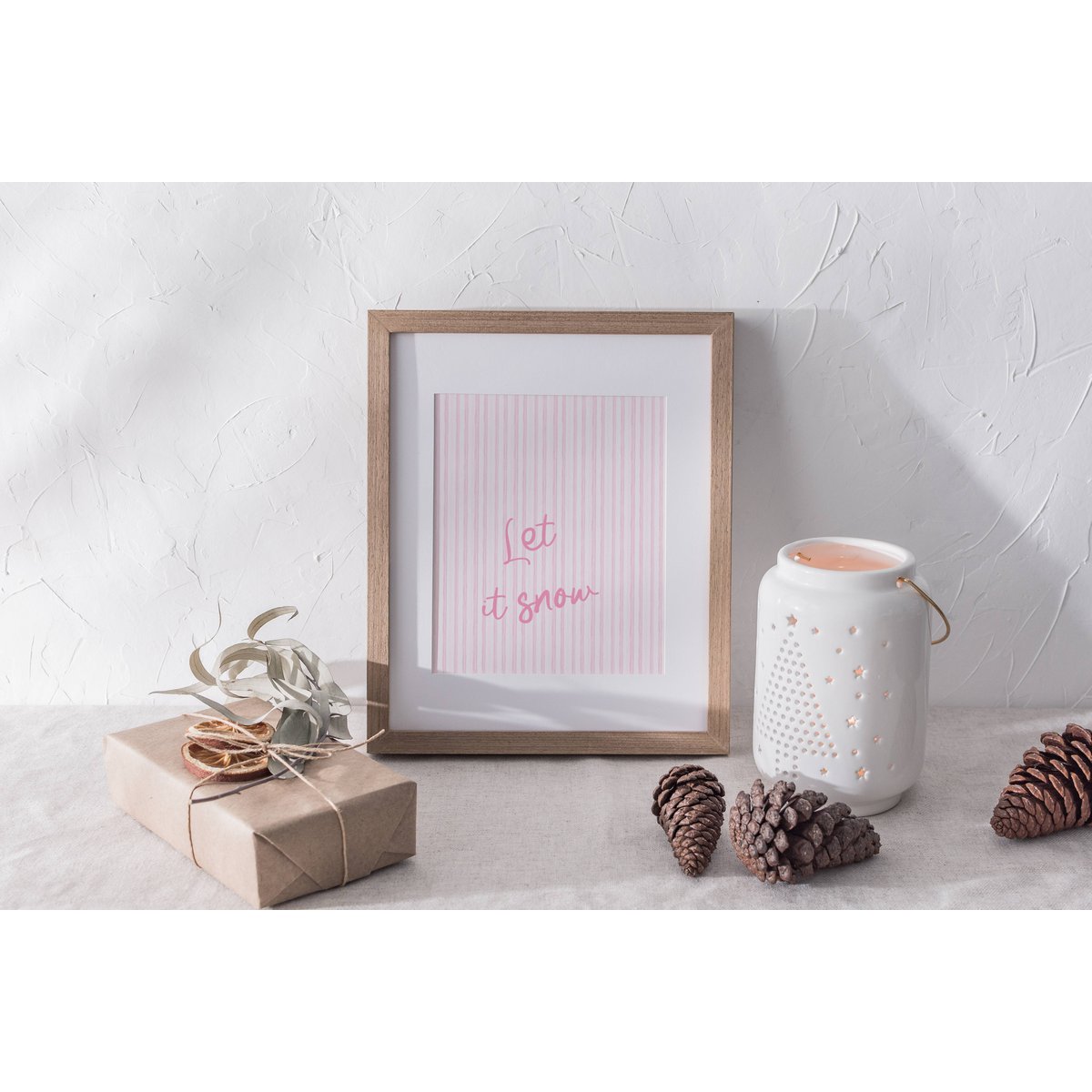 Plakat Kerst Let It Snow, Preppy Kerst Poster, Pink Christmas Plakat, Christmas Tree Poster, Pink Bows Print, Pink Christmas Decor