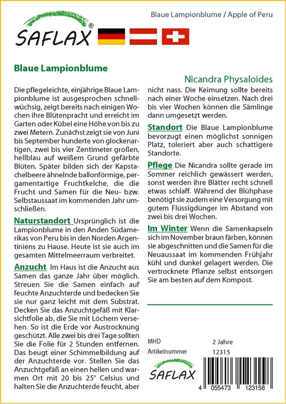 Blå lanterneblomst