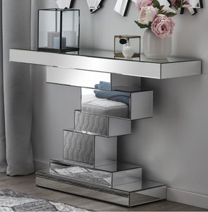 Table made of MDF with mirrored glass