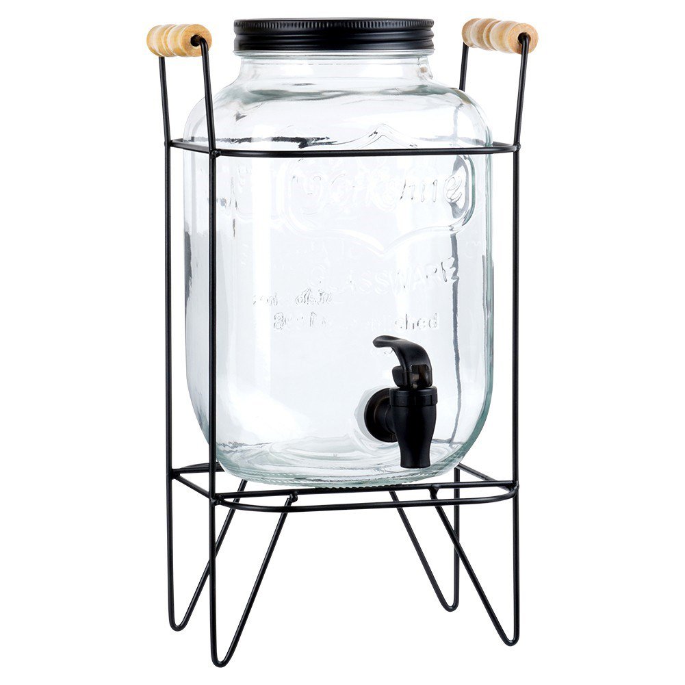 Dispenser med hanen og stå sort 4,2 L