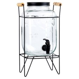 Dispenser med hanen og stå sort 4,2 L