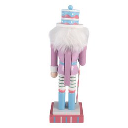 Christmas Decoration Statue Nutcracker 10x9x38 cm Pink Wood
