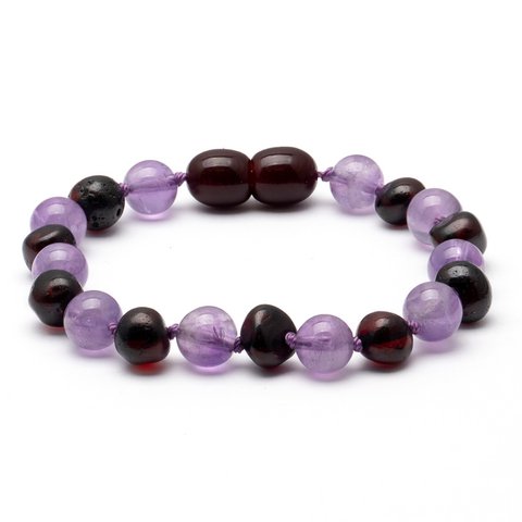 Baltic amber & amethyst bracelet 11