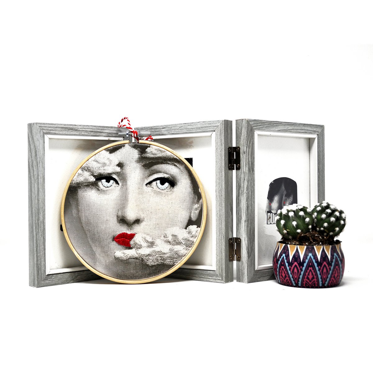 Fornasetti Portraits 15cm – Ensemble d'art mural brodé (5 pièces)