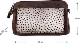 Telefontasche dunkelbraunes Leder mit Tierdruck dunkelbrauner Damenbeutel kleiner Crossbody