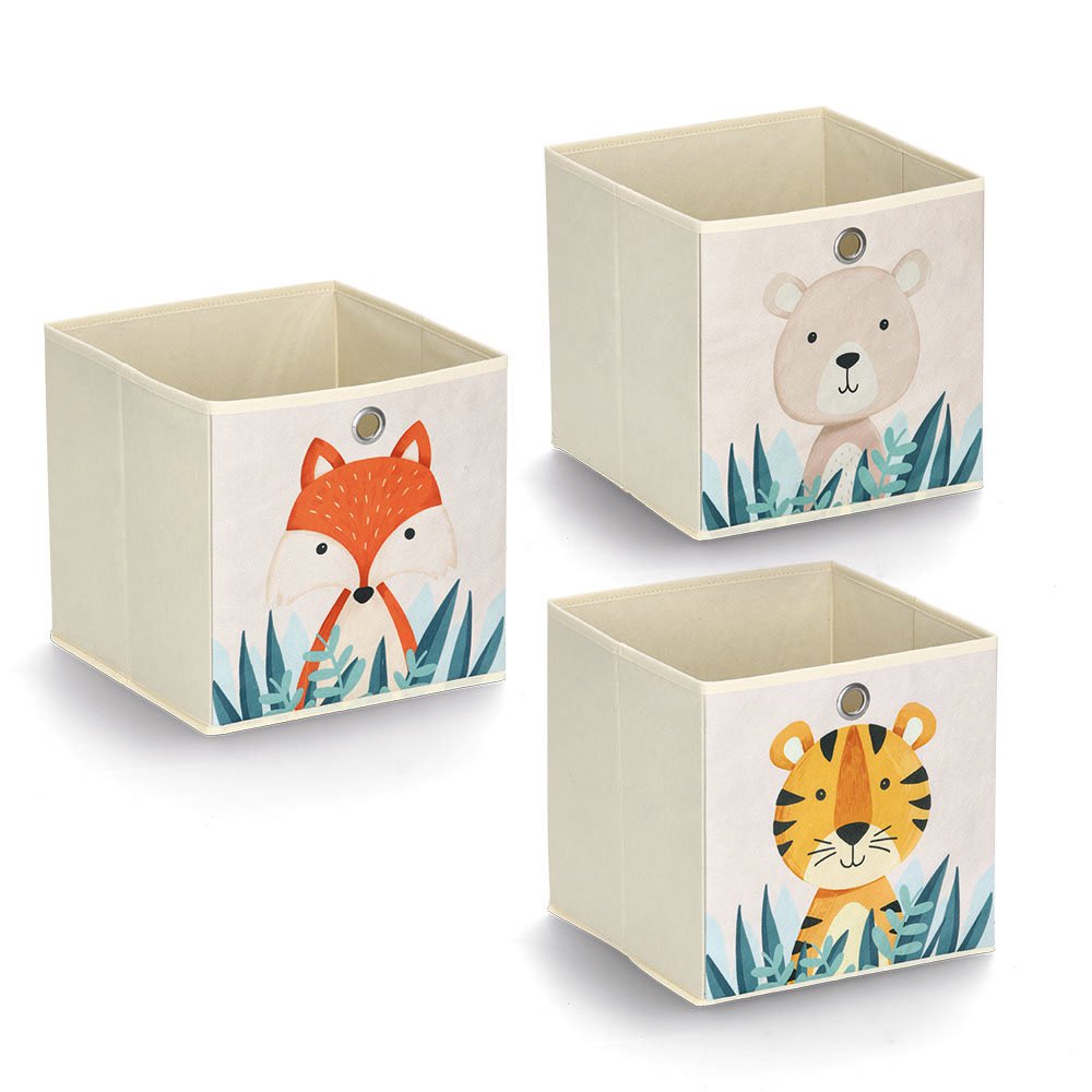 Storage box "Tiger", fleece, beige