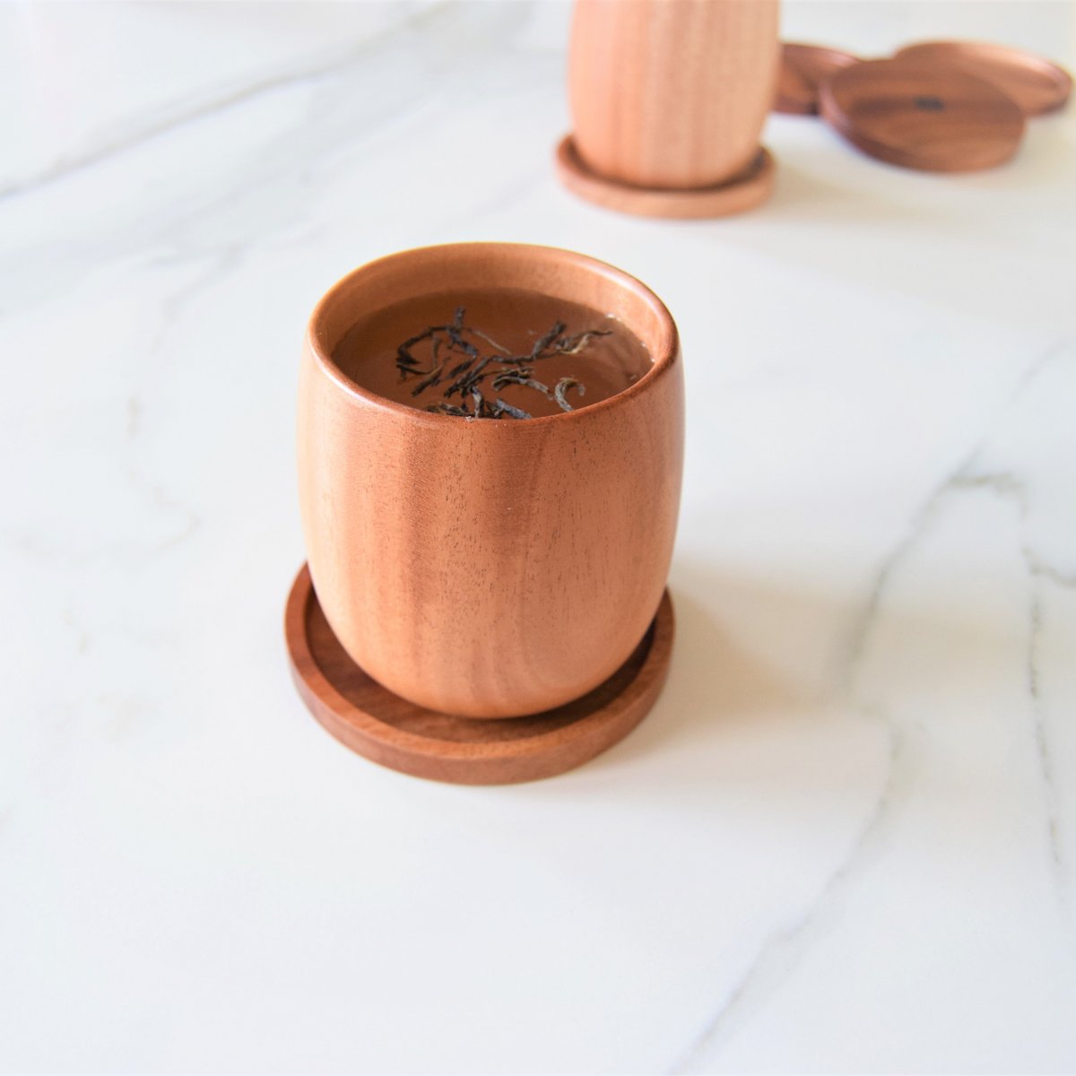 Handmade Coaster  Ø9 cm - Eco-friendly - Khaya Wood