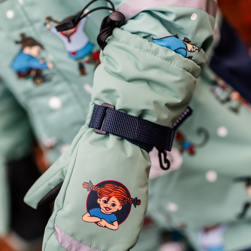 Winterhandschuhe Pippi Langstrumpf Grau/Grün