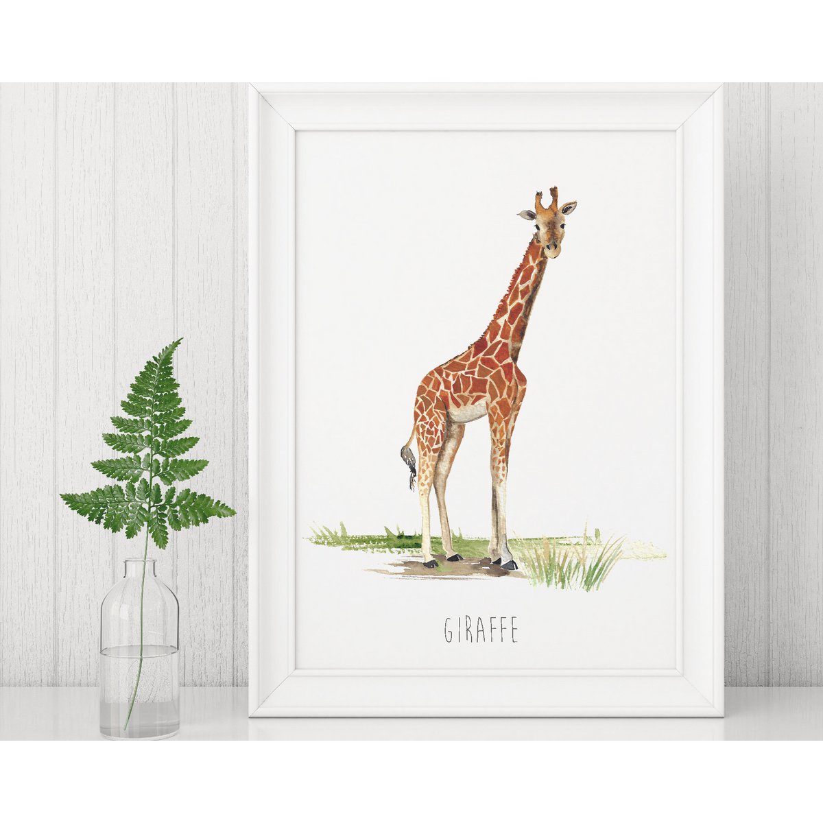 Giraffe Watercolour Art Print