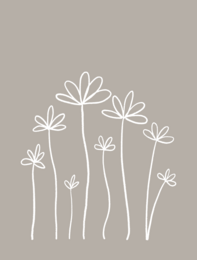  Beige garden poster with abstract floral design