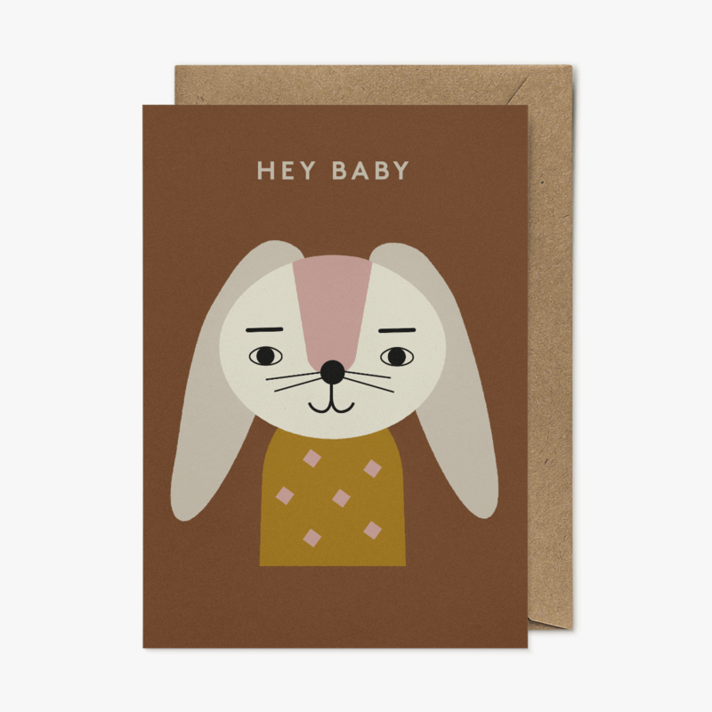 Hey babykaart, eco-bewuste wenskaart