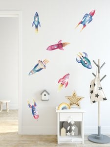 Weltraumraketen Wandaufkleber für Kinderzimmer