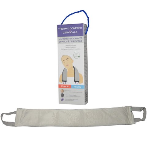 Cervicaal Thermo Comfort - Verlicht torticollis en schouderpijn - Ontspannend effect - Herbruikbaar en natuurlijk in kleikralen en plantaardige houtskool
