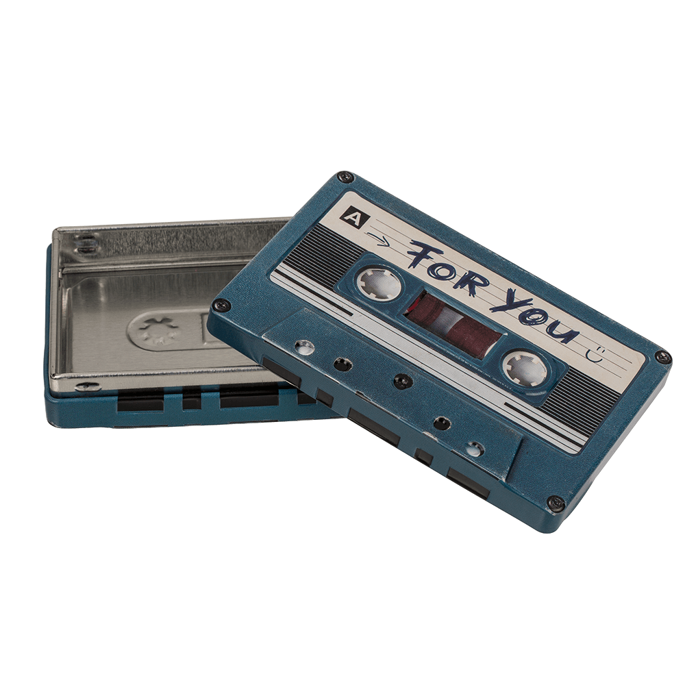 Metal storage box, Music cassette,