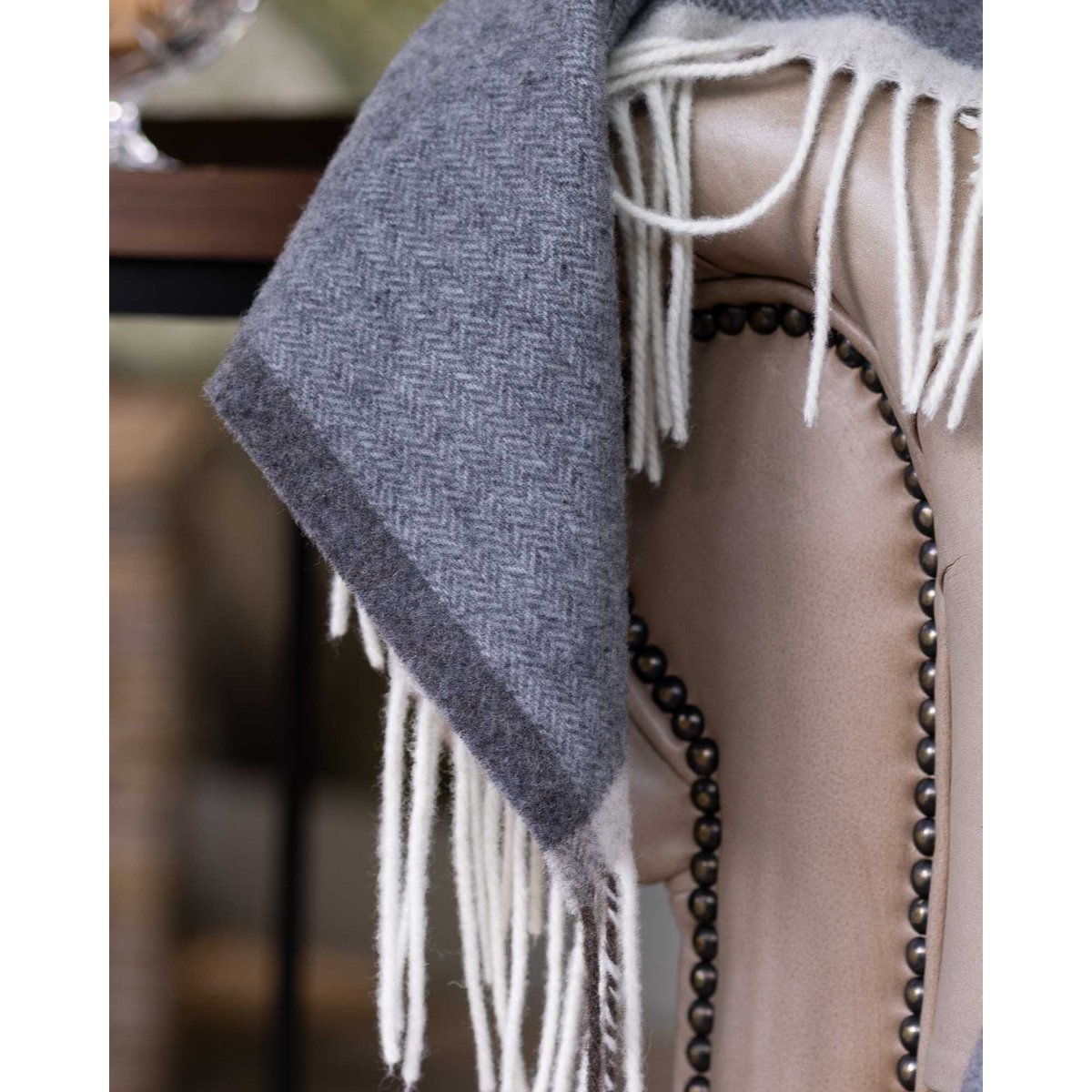Merino/Cashmere Throwd Deken Milan Grigio Orlo