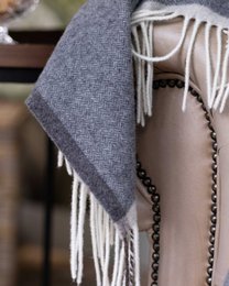 Merino/Cashmere Throwd Deken Milan Grigio Orlo
