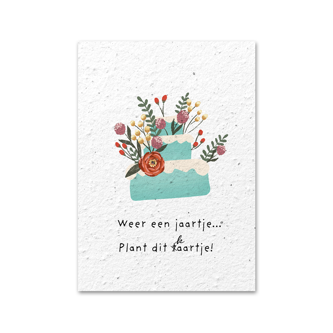 Grußkarte aus Saatpapier - Geburtstagstorte
