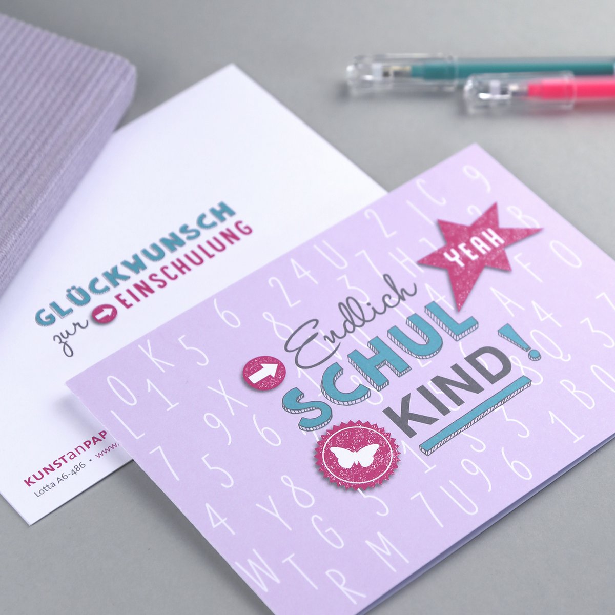 Einschulungskarte Schulkind Lotta