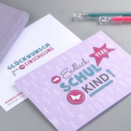 Einschulungskarte Schulkind Lotta