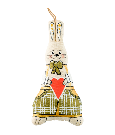 Hase in Fliege mit Herz