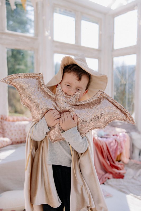 Halloween bat pillow "old gold" home decor