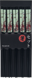 Edo Chopstick Set, 5 pair Bird Blossom