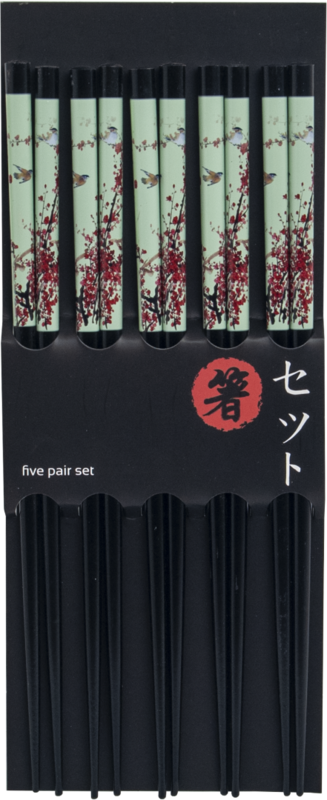 Edo Chopstick Set, 5 pair Bird Blossom