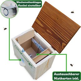 Maison à bourdons ERDENFREUND® avec volet anti-mites de cire