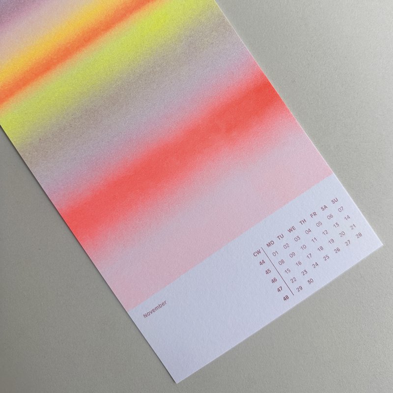 Risographie Wandkalender 2027 (12,8 x 28,5 cm)