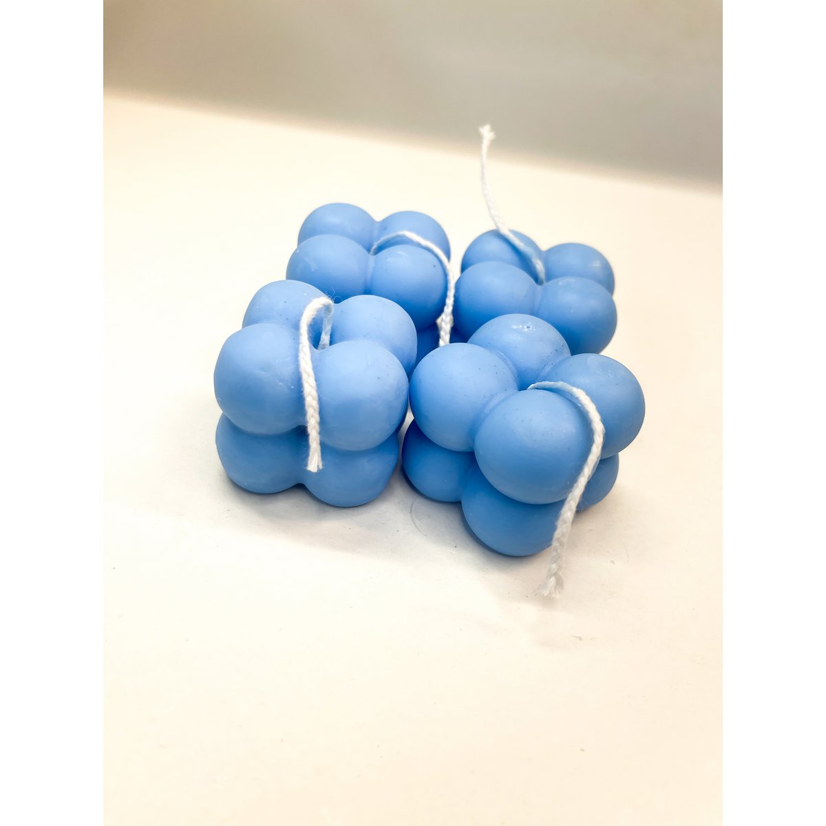 Candela a bolle media blu (piccola) - Candela a bolle piccola media blu