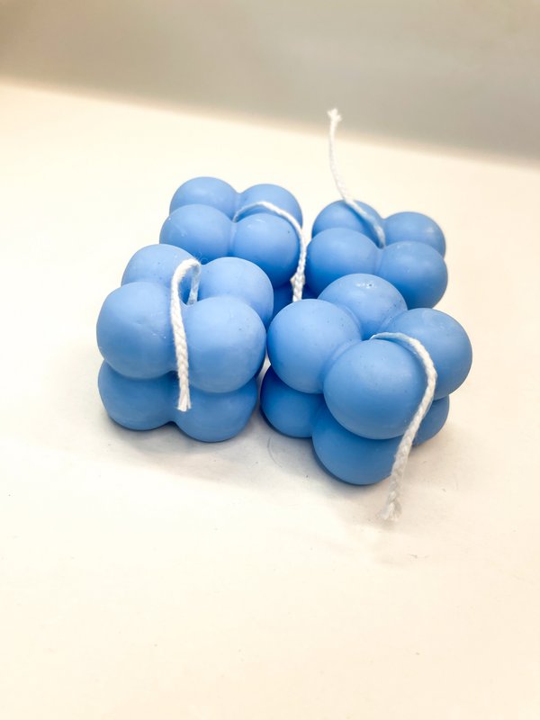 Candela a bolle media blu (piccola) - Candela a bolle piccola media blu