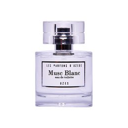 A floral, musky fragrance with notes of white musk, jasmine, and amber. The perfume is packaged in a sleek, minimalist bottle with a silver cap.