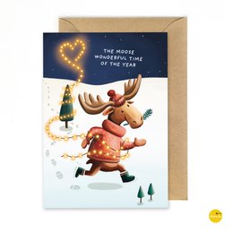 kerstkaart - La maravillosa época del año de los alces