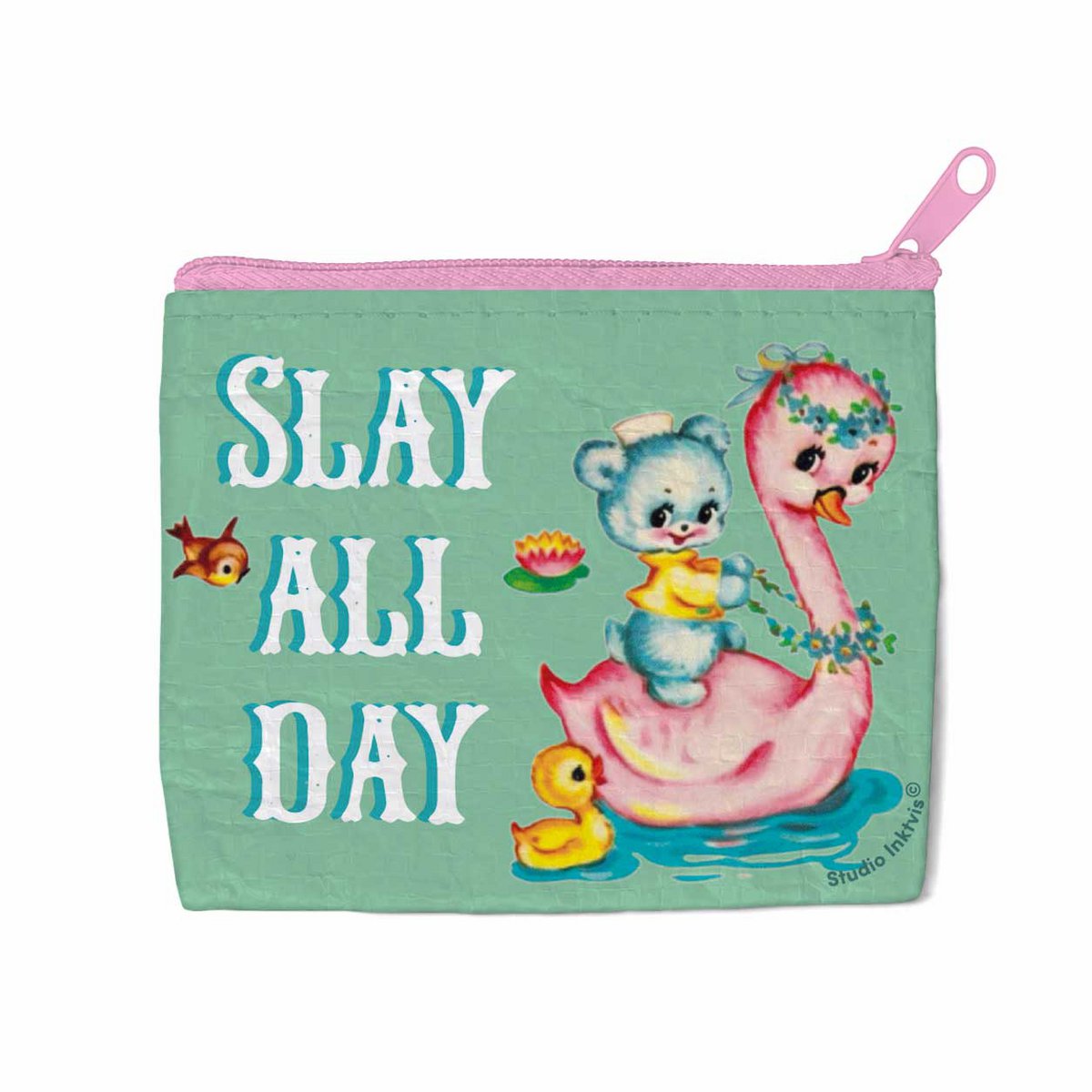 Mini wallet Slay all day Swan with bear