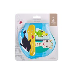 Sophie the giraffe bath booklet on white hanging card