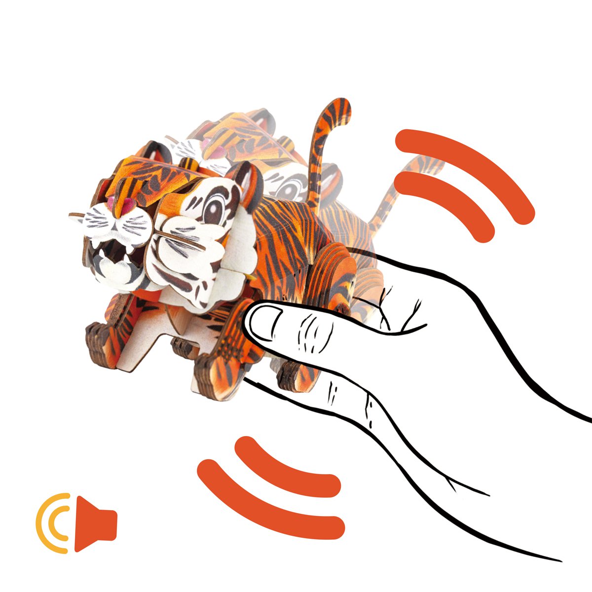 Mieredu - 3D Puzzel Build And Sound - Tijger