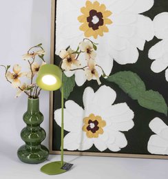 Schreibtischlampe Design LED auf Batterie weiß, mit Wandmontage
