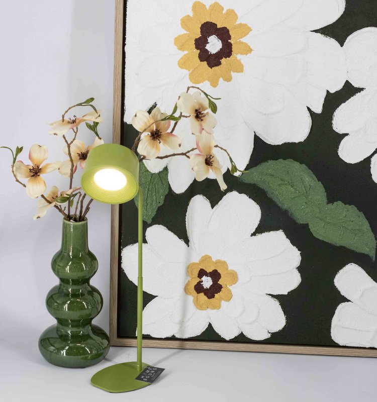 Schreibtischlampe Design LED auf Batterie weiß, mit Wandmontage