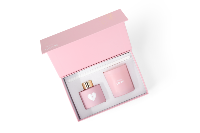 Candle & Diffuser Giftset - med kærlighed