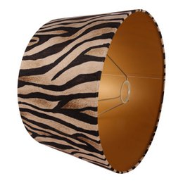 Lampshade 40 cm - Zebra Print - Brown - Fabric