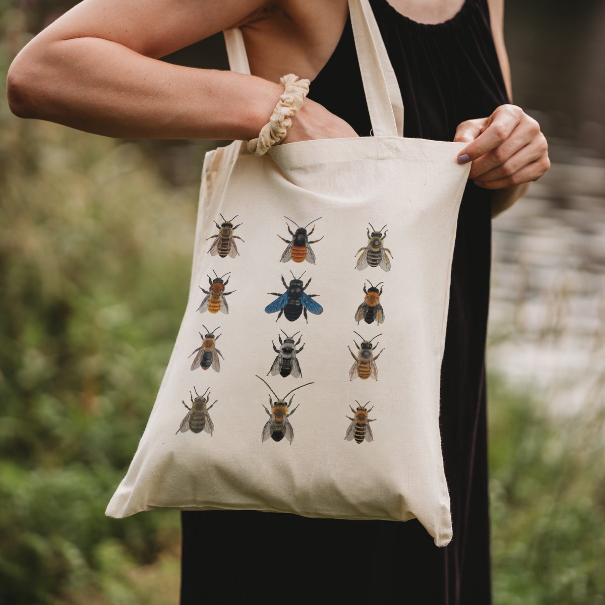 Sac en coton durable avec abeilles, sac mort