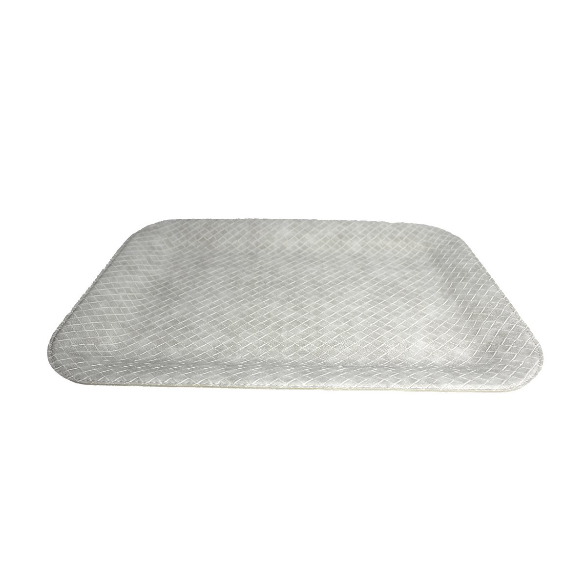 Tablette plate grande bac à motifs gris en cuir synthétique gris en diagonale
