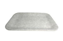 Tablette plate grande bac à motifs gris en cuir synthétique gris en diagonale