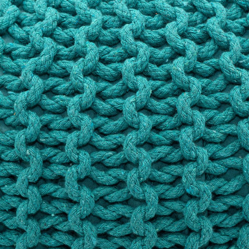 Pouf Ø 55 H 37 H 37 Strickhocker Sitzpouf Bodenkissen nachhaltig