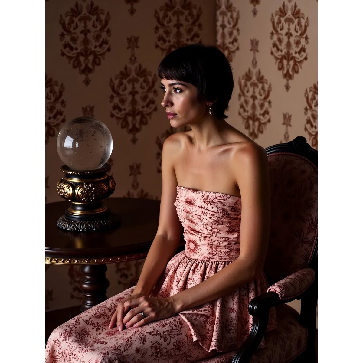 Gonna Sophia Pink Solar System stampata