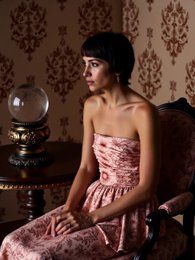 Gonna Sophia Pink Solar System stampata
