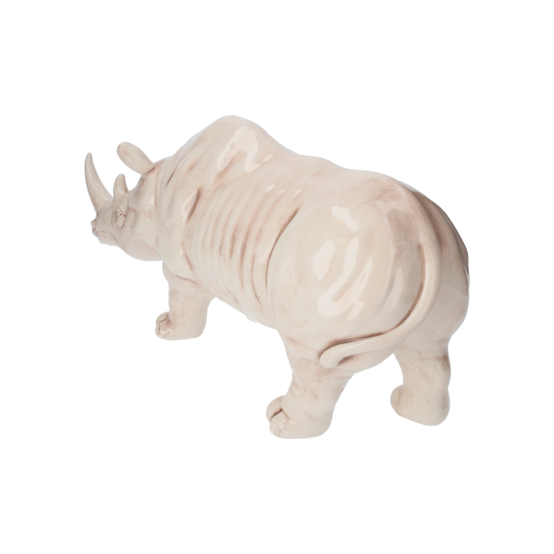 Antikes Nashorn aus Keramik, H 25 x 50 x 18 cm