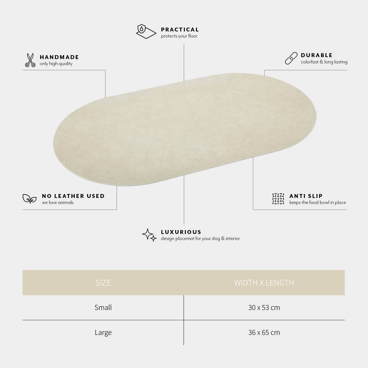 Plato de comida Mantel individual DOGA Stone blanco
