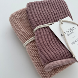 Knitted Dishcloth – Ripple – Elderberry